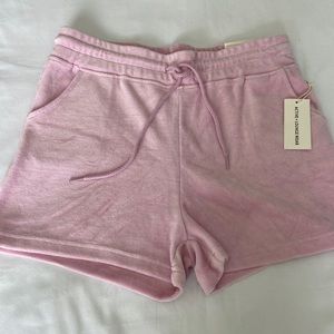 Active & Lounge Wear Soft Pink Shorts Medium. Two pockets and drawstring front